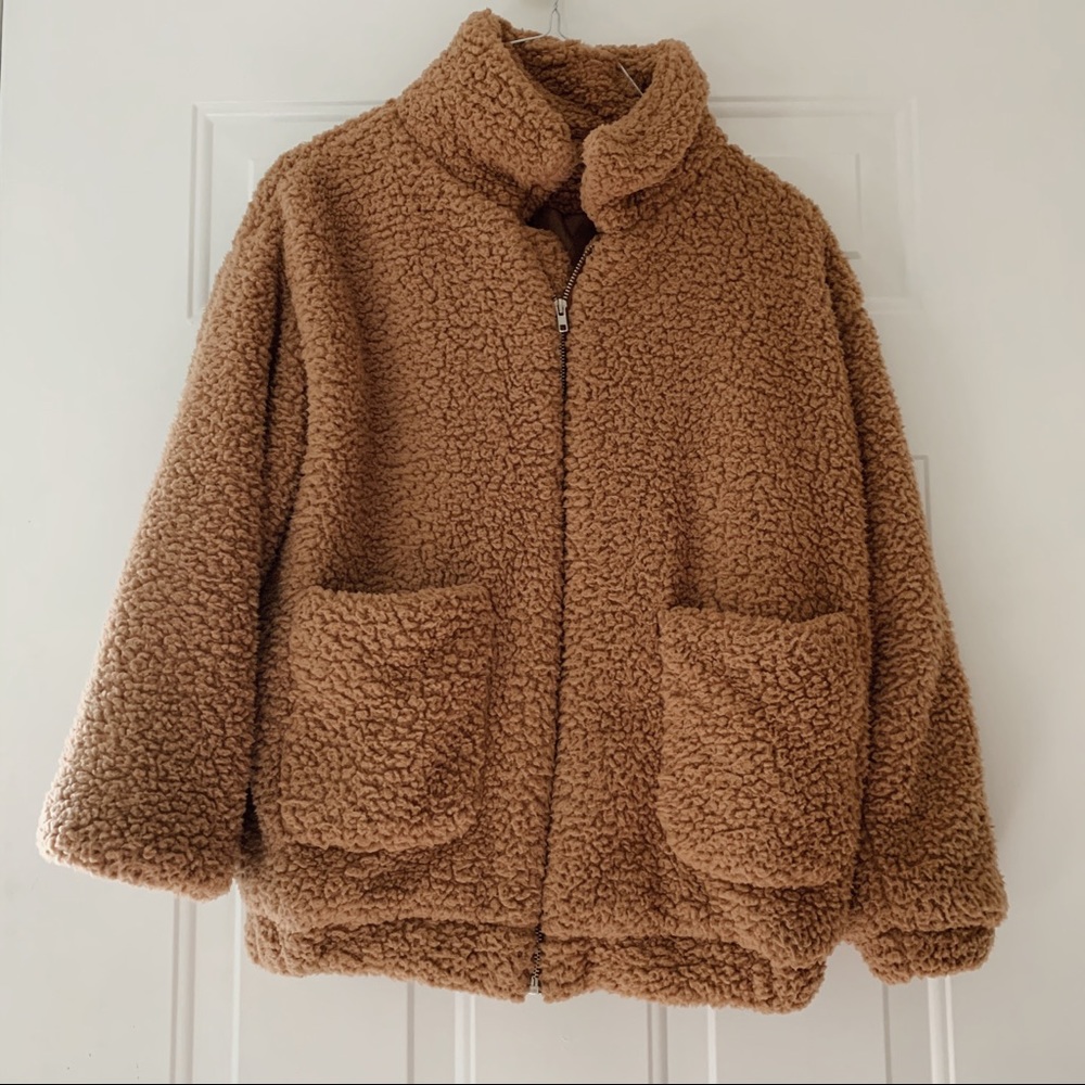 SHEIN  Dual Pocket Faux Fur Teddy Jacket M